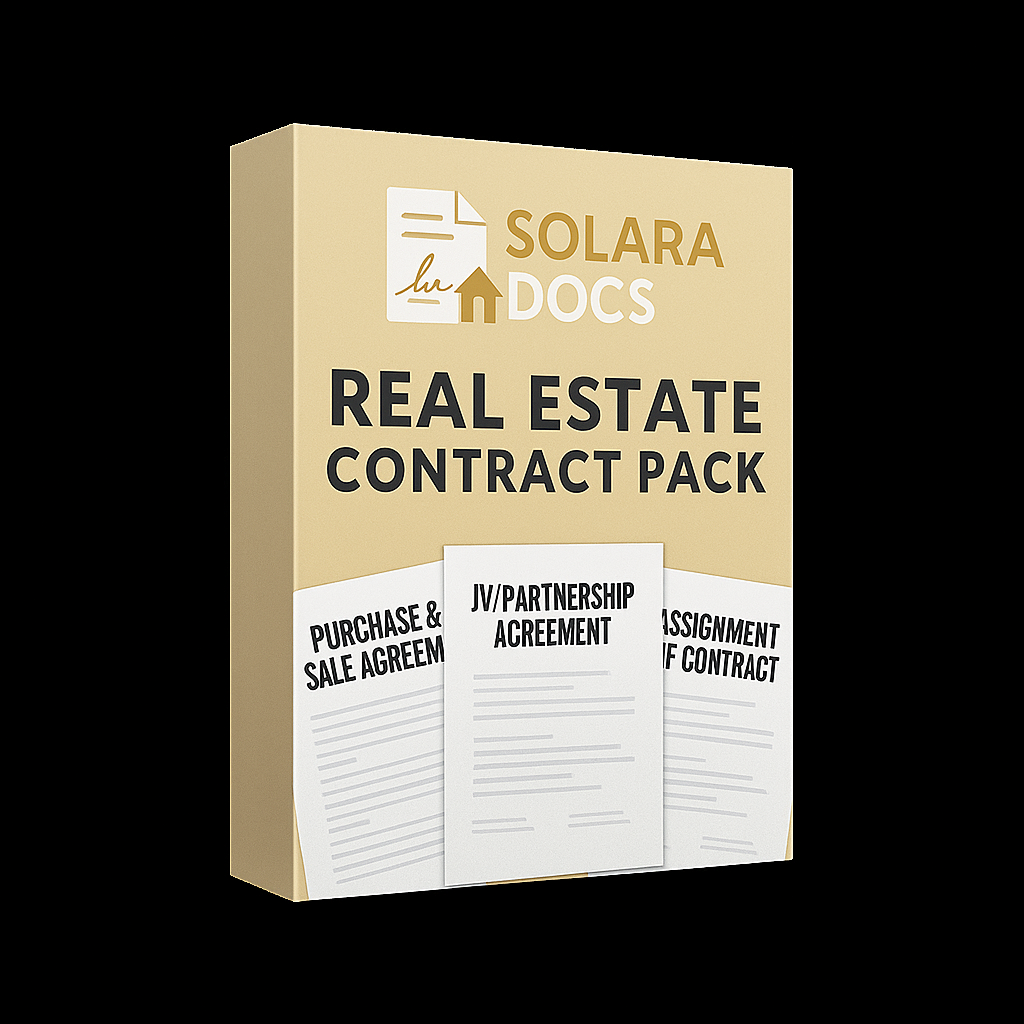 SolaraDocs: Real Estate Contract Templates – Starter Pack